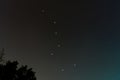 Low-angle closeup of Big Dipper (Plough) asterism on clear sky Royalty Free Stock Photo