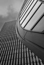 Low angle grayscale of the glassy skyscraper of William S. Moorhead Federal Building, Pittsburg, USA Royalty Free Stock Photo