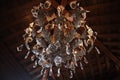 Low angle of luxurious chandelier hanging at a luxury resort