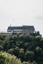 Low angle over the greenery view of Vianden Castle, Luxembourg Royalty Free Stock Photo