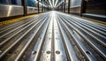 Futuristic Subway Platform with Leading Lines Royalty Free Stock Photo