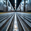 Low Angle Perspective on a Subway Platform Royalty Free Stock Photo