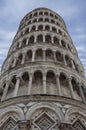 Low angle photo of the leaning tower of Pisa, Italy Royalty Free Stock Photo