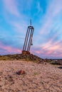 Monument, rock and beautiful colorful sundown