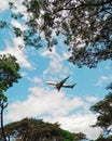 A low-angle photo of Sriwijaya Air, one of the local airlines from Indonesia.