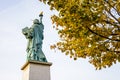 Low angle rear view of the replica of the Statue of Liberty in Paris, France Royalty Free Stock Photo