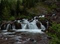 Low Angle of Redrock Falls Royalty Free Stock Photo