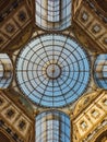 Low angle of the roof of Galleria Vittorio Emanuelle al II-lea in Milano, Italy