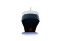 Low angle ship, prow on white background Royalty Free Stock Photo