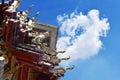 Low angle shooting, sky and cloud background. Temple Thailand. Royalty Free Stock Photo