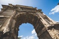 Low angle shot of the Arch of Titus Rome Italy Royalty Free Stock Photo