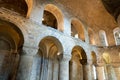 Low angle shot of the arches in an ancient chapel inside the Tower of London, England, UK Royalty Free Stock Photo