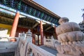 Low angle shot of the architecture of a Chinese Taoism temple