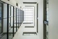 Low angle shot of an atrium of an office building