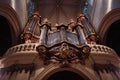 Low-angle shot of a baroque pipe organ in a church Royalty Free Stock Photo