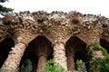 Low angle shot of beautiful buildings in Gaudi park in Barcelona, Spain Royalty Free Stock Photo