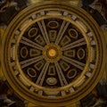 Low angle shot of a beautiful ceiling in Saint Peter's Basilica in the Vatican