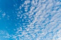 Low angle shot of a beautiful cumulus cloud in a clear blue sky Royalty Free Stock Photo