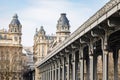 Low angle shot of the beautiful Metro of Paris captured on a cloudy day in Paris, France Royalty Free Stock Photo