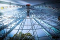 Low angle shot of a blue Ferris wheel at state fair in Texas Royalty Free Stock Photo