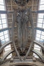 Low-angle shot of a blue whale skeleton in the Natural History museum Royalty Free Stock Photo