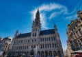 Low-angle shot of Brussels Town Hall on a sunny day. Belgium.