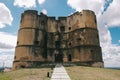 Low angle shot of the Castle of Evoramonte in Portugal