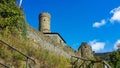 Low-angle shot of the castle of the small village of Campo Ligure in a Splendid Italian village