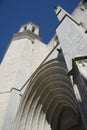 Low-angle shot of the Cathedral of Girona. Spain Royalty Free Stock Photo