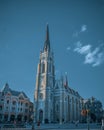 Low angle shot of the cathedral of Novi, Serbia