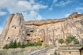 Low Angle Shot Of Cavusin Church, Nevsehir, Turkey Royalty Free Stock Photo