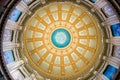 Low angle shot of the ceiling of the Michigan State Capitol