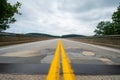 A Low-Angle Shot From the Center of The Road at the Norman Wood Bridge Royalty Free Stock Photo