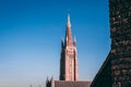 Low angle shot of Church of Our Lady Bruges, Bruges Belgium Royalty Free Stock Photo