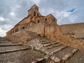 Low angle shot of the Church of Santa Maria del Rivero in San Esteban de Gormaz, Spain