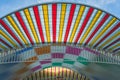 Low-angle shot of a colored glass roof of a modern building Royalty Free Stock Photo