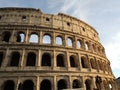 Low angle shot of Colosseum at golden hour in Rome, Italy Royalty Free Stock Photo