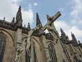 Low-angle shot of the details of a church in Xanten, Germany.