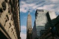 Low angle shot of the Empire State building of New York City, USA Royalty Free Stock Photo