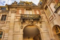 Low angle shot of the exterior facade of the historic Palace of Versailles in France