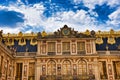 Low angle shot of the exterior facade of the historic Palace of Versailles in France