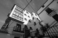 Low angle shot of a facade of buildings in Alcaucin, Spain