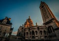 Low angle shot of the famous Basilica of the Sacred Heart of Paris in Paris, France Royalty Free Stock Photo