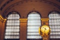 Low angle shot of a famous clock in Grand Central Terminal, New York City, USA Royalty Free Stock Photo