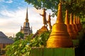 Low angle shot of a famous historic landmark in Tiger Cave Temple, Krabi, Thailand, Asia Royalty Free Stock Photo