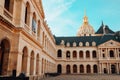 Low angle shot of the famous Les Invalides Museum in Paris on a bright sunny day Royalty Free Stock Photo