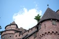 Low angle shot of the famous medieval castle of The Chateau of Haut-Kenigsbourg, France