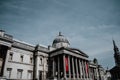Low angle shot of the famous National Galery museum in Westminster, London Royalty Free Stock Photo