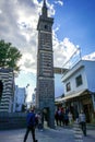 Low angle shot of Four-legged minaret of Sheikh Matar mosque in Diyarbakir, Turkey