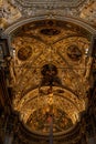 Low angle shot of the fresco ceiling of the church of Santa Maria Maggiore in Bergamo, Italy